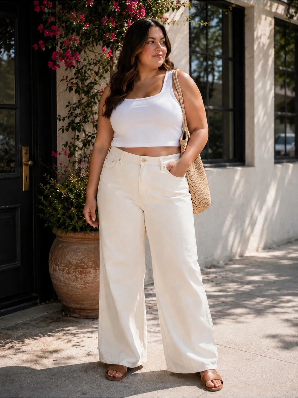 NWT J CREW Cream Wide-Leg‎ Jeans Low Rise 33